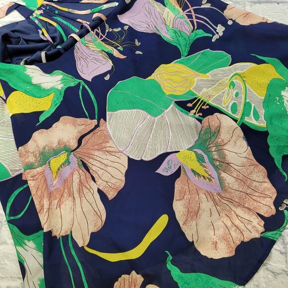 entro Navy Floral Strappy Dress size Large - Picture 11 of 14